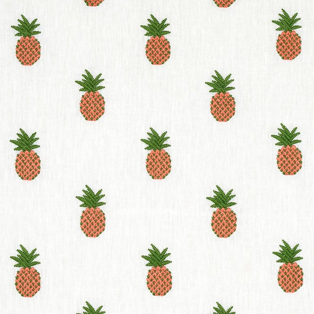 Not Yet Made - Made To Order Sample - Schumacher Pineapple Embroidery Fabric, Apricot on Ivory For Sale - Image 5 of 5