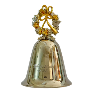 Vintage 1995 Silver & Gold Christmas Wreath Bell