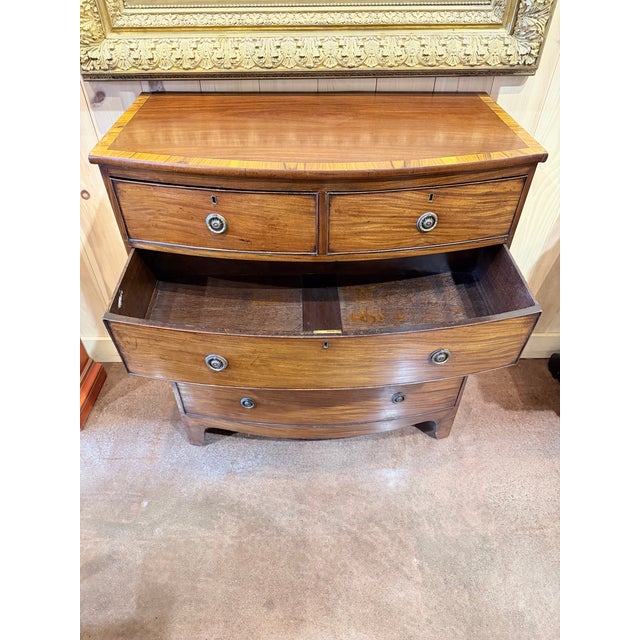 Brown Antique Georgian Mahogany Bow Front Chest For Sale - Image 8 of 11