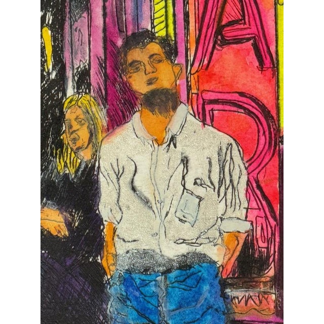 Abstract Late 20th Century Jerry Difalco (1952-2021) Kettle of Kerouac Signed Painting & Etching Print 1/1 Artist's Proof For Sale - Image 3 of 6
