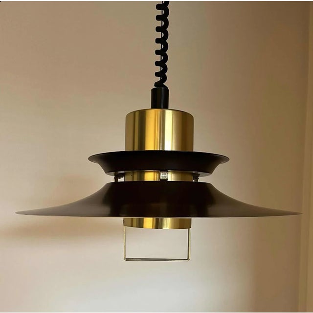Metal Vintage Danish Pendant Light, 1950s For Sale - Image 7 of 7