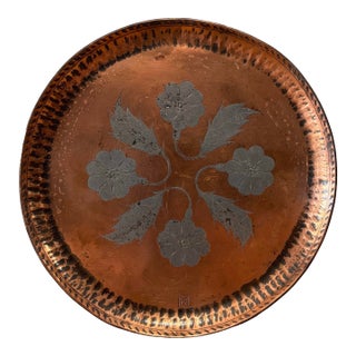 Vintage English Copper and Pewter Tray For Sale