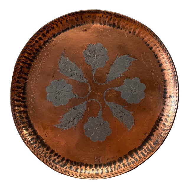 Vintage English Copper and Pewter Tray For Sale