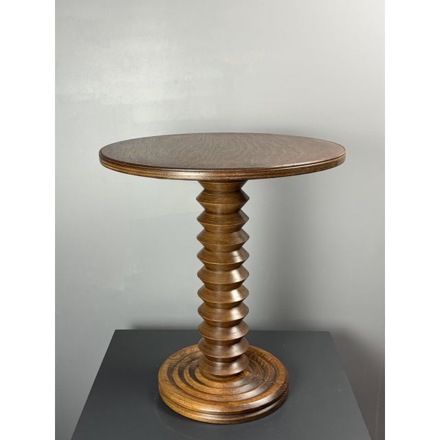 Wood Mid-Century Brutalist French Wood Turned Winepress Side Table in the style of Charles Dudouyt, 1950s For Sale - Image 7 of 12