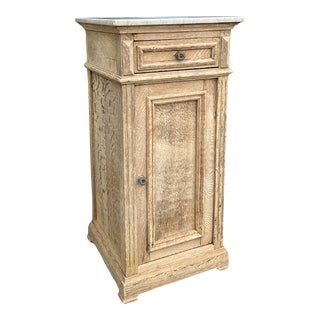 1900s Century French Bleached Oak Bedside Table For Sale