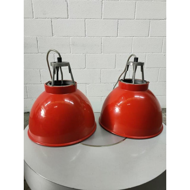 Red Mid-Century Pendant Light, 1970 For Sale - Image 8 of 8