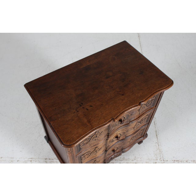 Small Danish Rococo Style Hand-Carved Oak Chest of Drawers, 1940s For Sale - Image 6 of 13