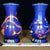 Chinese Pair of Vintage Chinese Blue Cloisonné Dragon & Phoenix Vases For Sale - Image 3 of 9