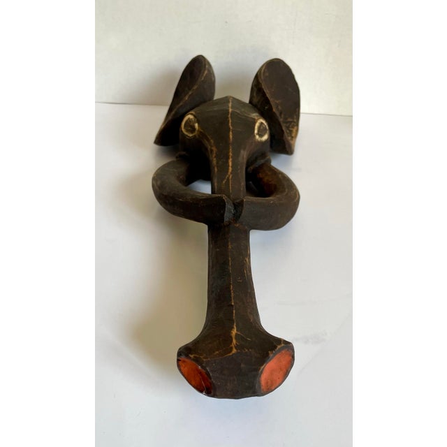 Tribal Vintage Babanki-Style Hand-Carved Elephant Wall Sculpture, Cameroon Grassfields For Sale - Image 3 of 11