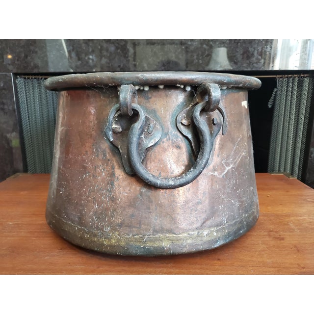 Large! Antique Late 19th Century Cauldron Hammered Copper Pot For Sale - Image 13 of 14