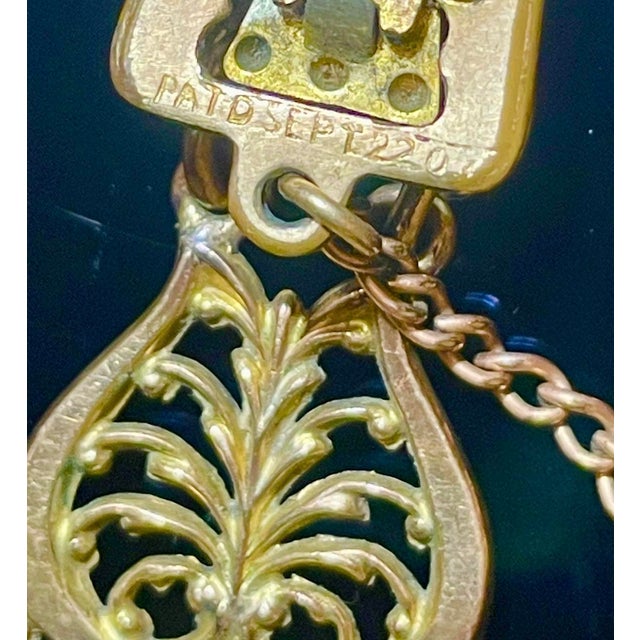 Art Nouveau Bates & Bacon Antique Victorian Gold Filled Watch Chain Fob For Sale - Image 3 of 4