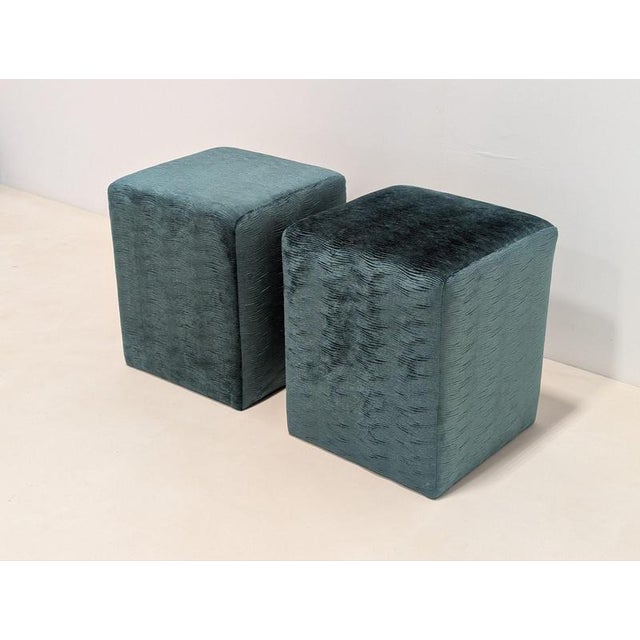 Velvet Ottomans from Sable Interiors, Set of 2 For Sale - Image 10 of 13