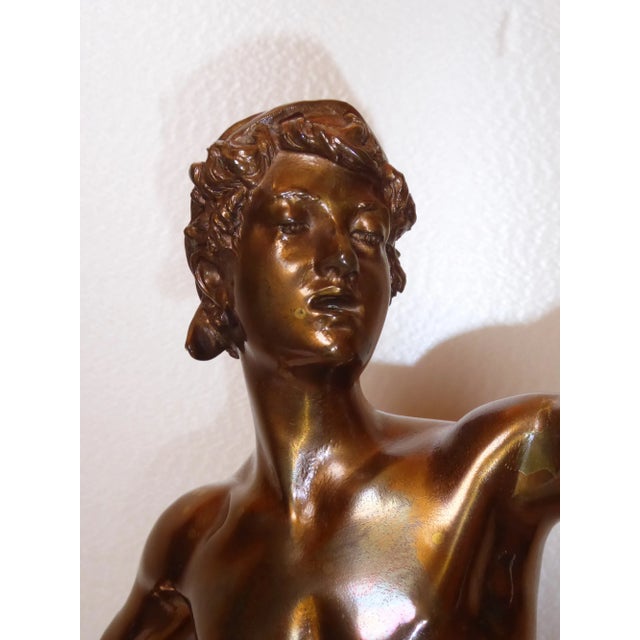 Eugene Marioton, Singer Sculpture, Bronze For Sale - Image 6 of 10