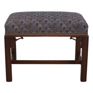 Hickory Chair Chippendale Mahogany Ottoman Stool For Sale