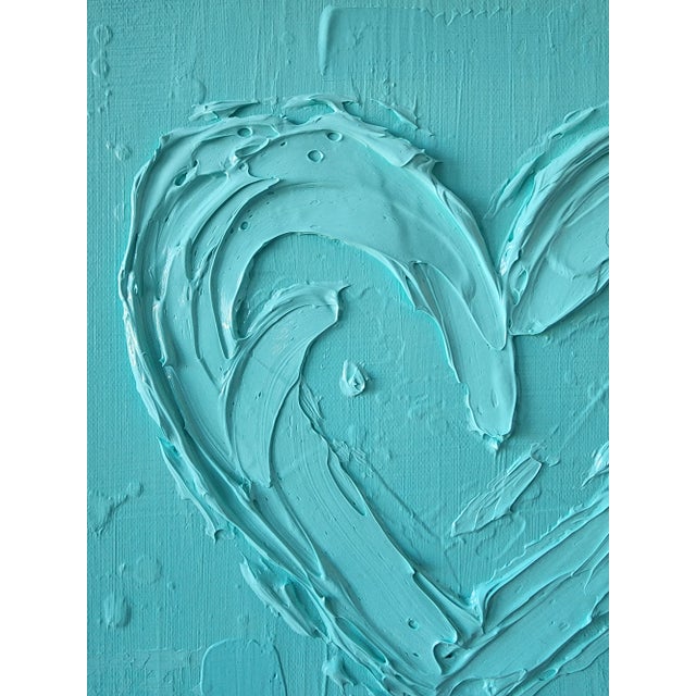 Aqua Abstract Heart Painting For Sale - Image 4 of 9