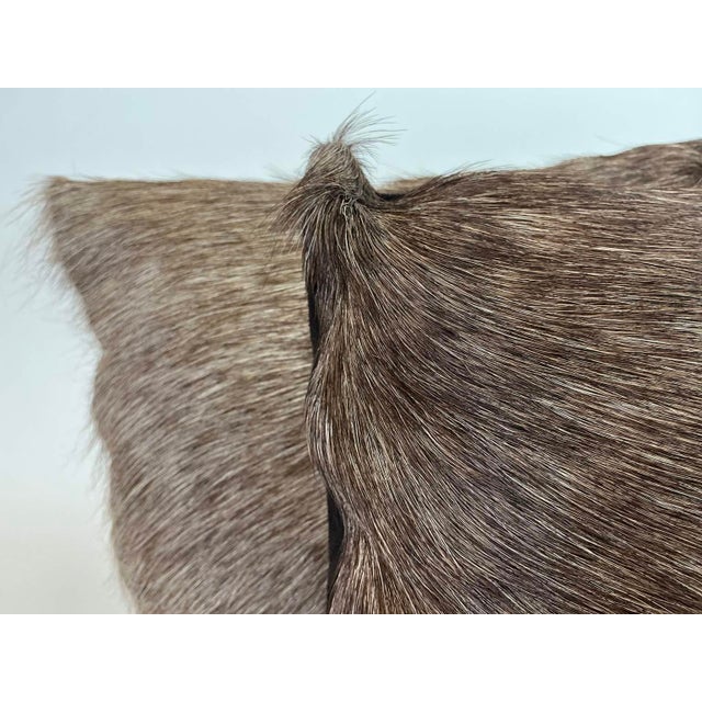 Pair of Natural Hair-on-Hide Accent Pillows For Sale In Providence - Image 6 of 6