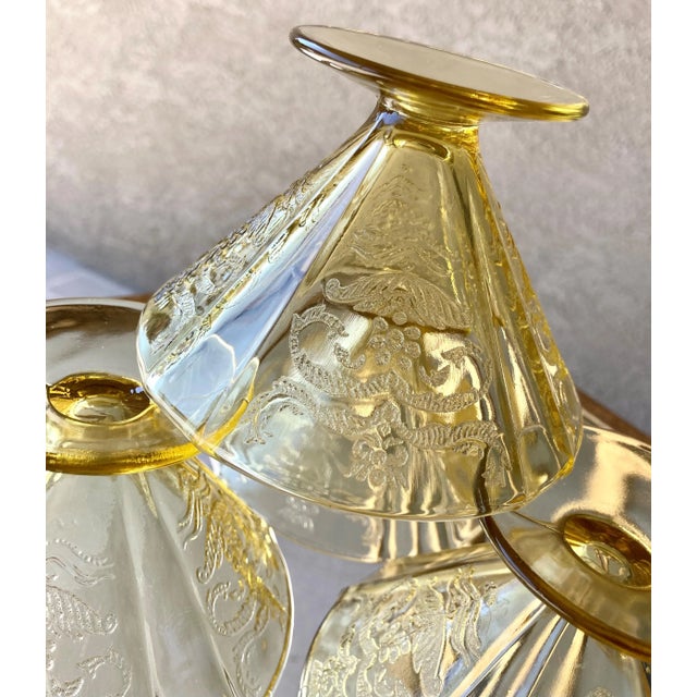 Glass 1930s Federal Glass Amber Cone Shaped Footed Sherbets - Set of 4 For Sale - Image 7 of 13