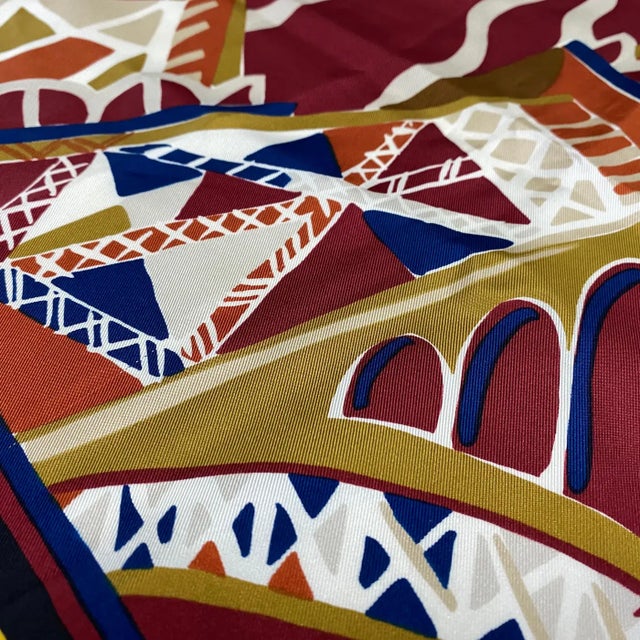 Modern 1990s Vintage Large Silk Foulard by Celine Paris For Sale - Image 3 of 12