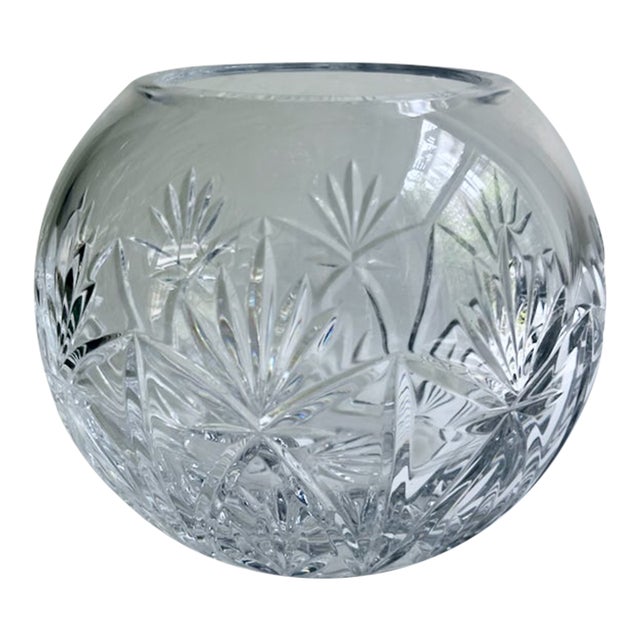 Vintage Atlantis "Catalina" Cut Clear Crystal Rose Bowl - Vase For Sale