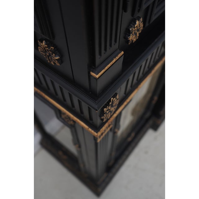 Hickory White Regency Black & Gold Breakfront Bookcase For Sale - Image 11 of 18