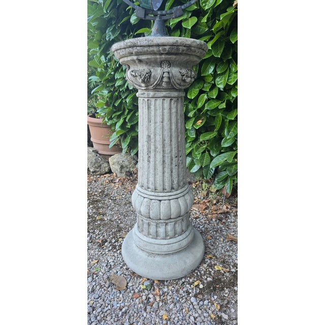 Gray Weathered Armillary Sphere Sundial, 1930s For Sale - Image 8 of 13