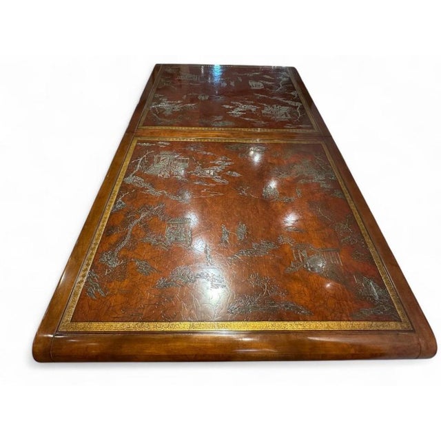 1970s Drexel Heritage Hollywood Regency Chinoiserie Extension Dining Table, Circa 1970 For Sale - Image 5 of 18