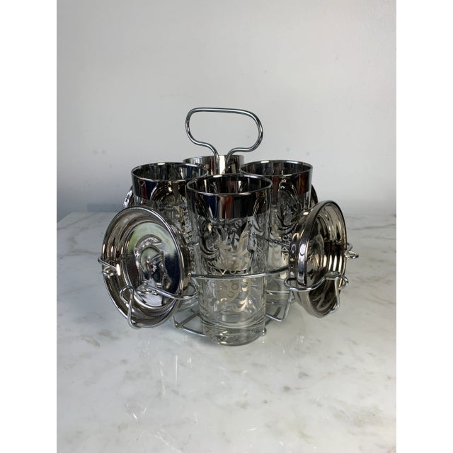 1960s Mad Man Era Silver Knight Cocktail Set- 9 Pieces For Sale In Los Angeles - Image 6 of 8