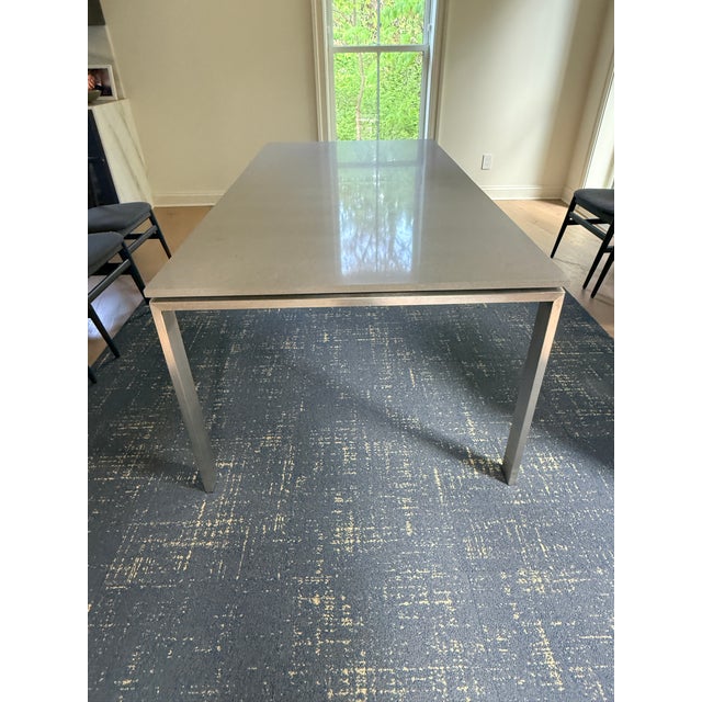 Contemporary Room and Board Rand Quartz Dining Room Table For Sale - Image 3 of 13