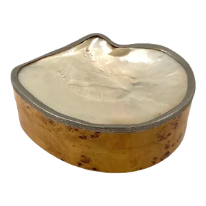 Hollywood Regency Shell and Burl Jewelry Box, Italy 1970s