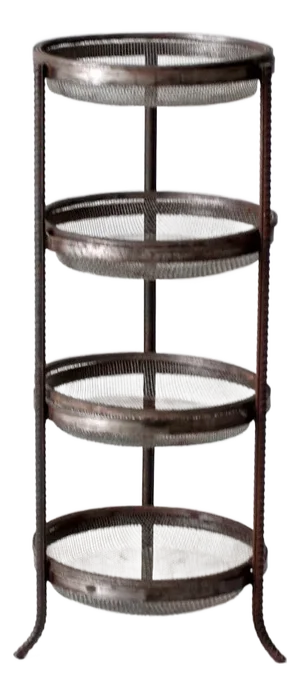 Vintage Metal Mesh Tiered Stand
