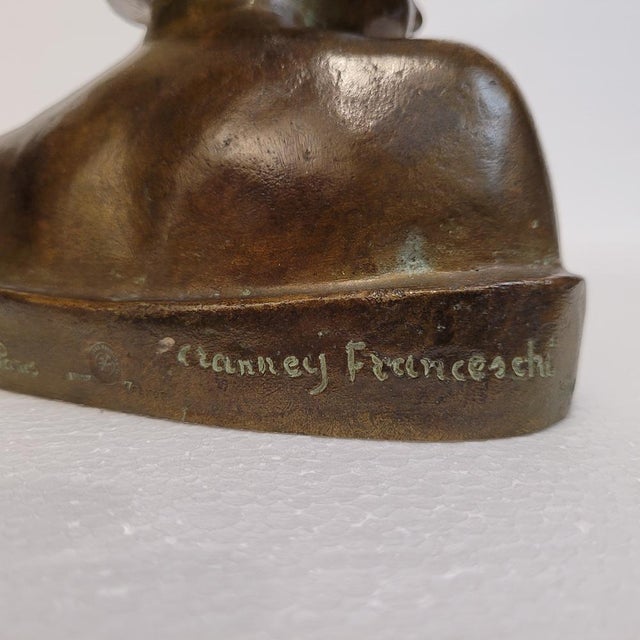 Marie-Anne Crannrey Franceschi, Bust of a Boy, Early 20th Century, Bronze For Sale - Image 17 of 18