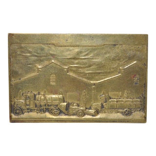 Opening of the Central Municipal Garage of Buenos Aires Bronze Plaque c.1926 For Sale