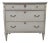 Swedish Gustavian Style 1860s Gray Painted Three-Drawer Chest with Carved Drawer For Sale