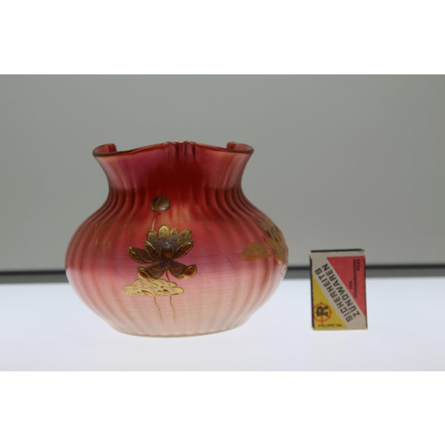 Beige Art Nouveau Glass Vase with Enamel Decor, 1890s For Sale - Image 8 of 8