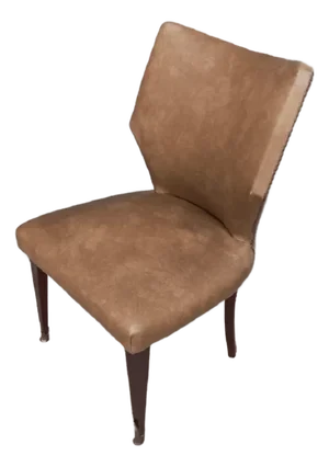 Beige Leather Bedroom Armchairs, Set of 2
