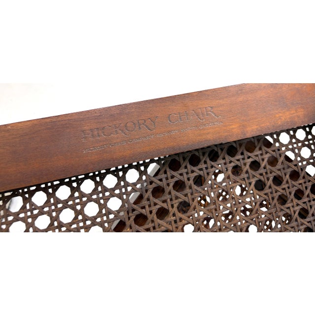 Mid-Century Hickory Chair Company Cane and Walnut Benches/Pair For Sale - Image 9 of 11