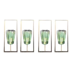 21st Century Limited Edition Italian Emerald Green Sconces - Set of 4
