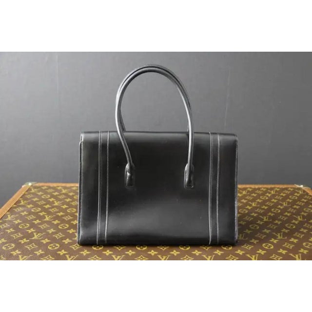 Black Leather Hermes Drag Bag by Hermès for Hermès, Unkns For Sale - Image 16 of 18