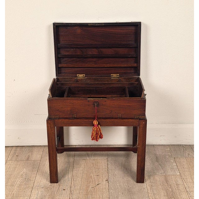 19th Century English 19th Century Brass Mounted Campaign Desk For Sale - Image 5 of 16