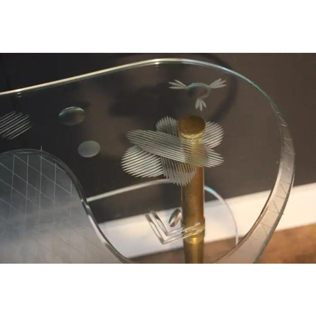 Mid-Century Engraved Clear Glass Coffee Table, 1950s For Sale - Image 14 of 18