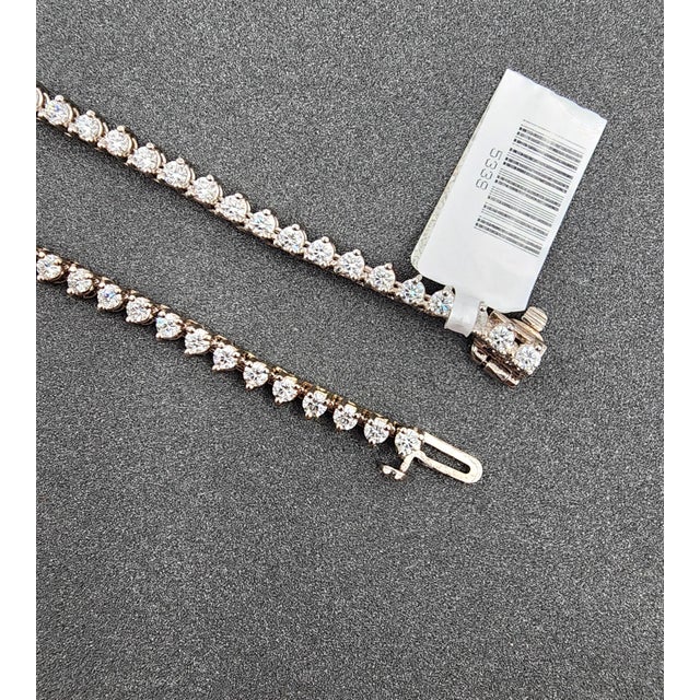 5.41 Ct Diamond Tennis Necklace For Sale - Image 9 of 9
