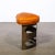 Andrew Wyeth Pair Mid-Century Modernist Oil Rubbed Bronze & Leather Demilune Stools for Wyeth For Sale - Image 4 of 8
