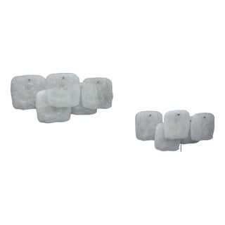 Large Space Age Glass Wall Lamps by Jt Kalmar for Kalmar Franken Kg, 1960s, Set of 2 For Sale