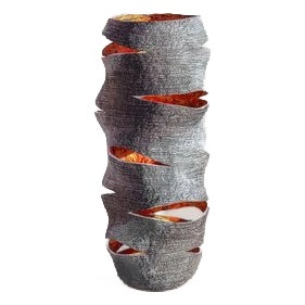 Black Stone Wave Candle Lantern - Ember Series For Sale
