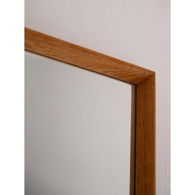 Scandinavian Rectangular Oak Mirror, 1960s For Sale - Image 3 of 7