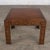 Handsome modern square Parsons style end table or side table by Lane with a carved circular leg design and chevron veneer...