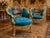 Wood 1900s French Louis XVI Blue/Green/Teal Velvet Sofa Set-5 Pc For Sale - Image 7 of 18