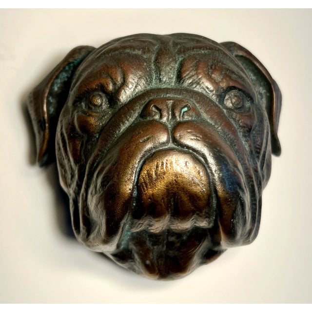 Solid Bronze Bulldog Door Knocker. The Detailing of the dogs face along with a rich Patina make this a great piece to...