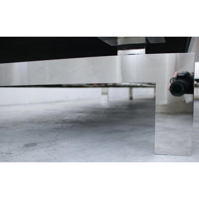 Modern Stainless Steel Benches - a Pair For Sale - Image 9 of 11