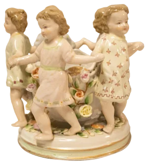 Decorative Porcelain Vase with Children Motifs, Germany, 20th Century